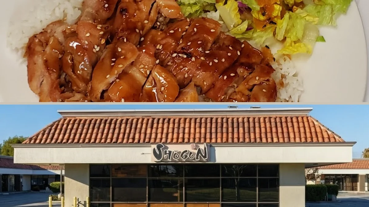 Hibachi grill with a chef cooking at the table.